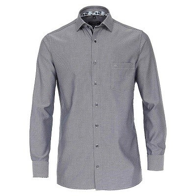 Pánská košile Casa Moda Comfort Fit dobby modrá dlouhý rukáv vel. 48 - 56 (3XL - 7XL)