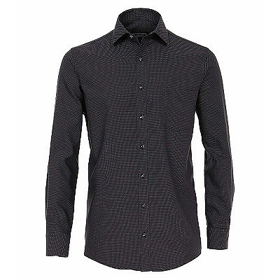 Pánská košile Casa Moda Kent Comfort Fit dlouhý rukáv černá s tečkami vel. 50 - 56 (4XL - 7XL)