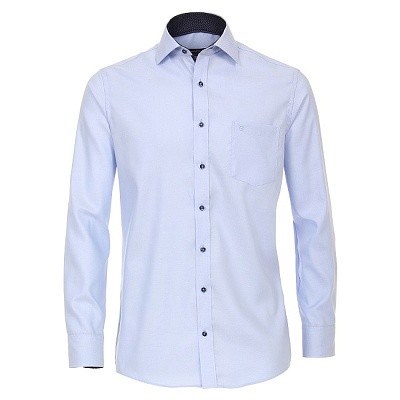 Pánská košile Casa Moda Comfort Fit dlouhý rukáv modrá se strukturou vel. 50 - 56 (4LX - 7XL)