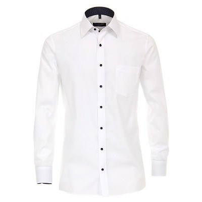 Pánská košile Casa Moda Fit bílá popelínová dlouhý rukáv vel. 50 - 56