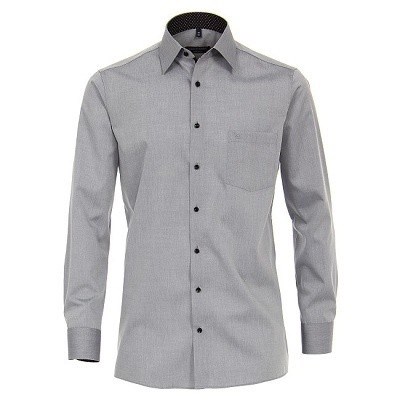 Pánská košile Casa Moda Fit stříbrná popelínová dlouhý rukáv vel. 50 - 56
