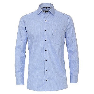 Pánská košile Casa Moda Comfort Fit modrá se strukturou dlouhý rukáv vel. 48 - 56 (3XL - 7XL)
