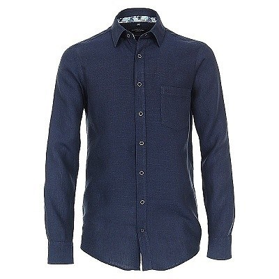 Pánská košile Casa Moda Comfort Fit lněná tmavě modrá vel. 3XL - 7XL (48 - 56)