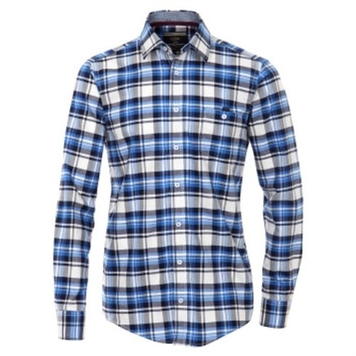 Pánská košile Casa Moda károvaná modrá 7XL (56)