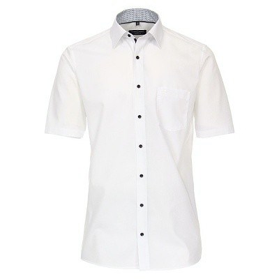 Pánská košile Casa Moda Comfort Fit popelínová bílá krátký rukáv vel. 48 - 56 (3XL - 7XL)