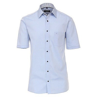Pánská košile Casa Moda Comfort Fit popelínová modrá krátký rukáv vel. 48 - 56 (3XL - 7XL)
