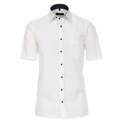 Pánská košile Casa Moda Comfort Fit bílá popelínová krátký rukáv vel. 49 - 56 (4XL - 7XL)