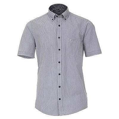 Pánská košile Casa Moda Comfort Fit jemný proužek modrá krátký rukáv vel. 4XL - 7XL (50 - 56)