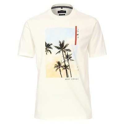 Pánská tričko Casa Moda 3XL - 6XL krátký rukáv bílé s potiskem palmy
