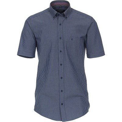 Pánská košile Casa Moda B.D. Casual Fit tmavě modrý proužek krátký rukáv vel. 3XL - 7XL (48 - 56)