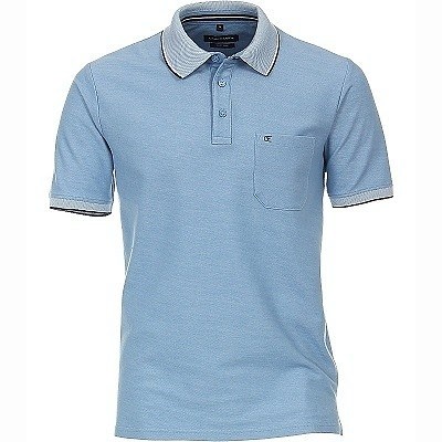 Pánská polokošile - tričko s límečkem světle modré Casa Moda 4XL - 6XL krátký rukáv