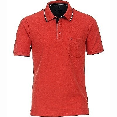 Pánská polokošile - tričko s límečkem červené Casa Moda 3XL - 6XL krátký rukáv