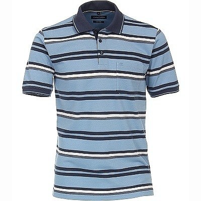 Pánská polokošile - tričko s límečkem modré Casa Moda 3XL - 6XL krátký rukáv