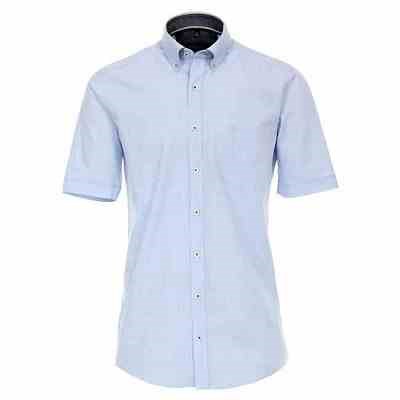 Pánská košile Casa Moda Comfort Fit modrá krátký rukáv vel. 3XL - 7XL (47 - 56)