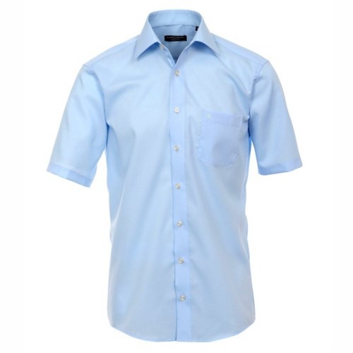 Pánská košile Casa Moda Comfort Fit azurově modrá krátký rukáv vel. 43 - 46 (XL -XXL)