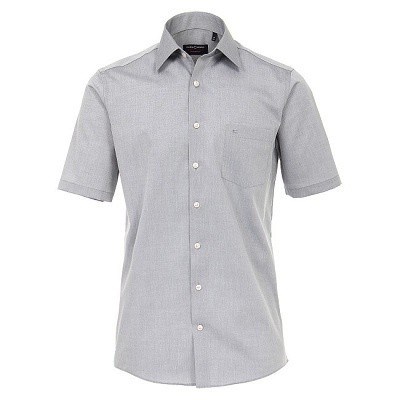 Pánská košile Casa Moda Comfort Fit stříbrná krátký rukáv vel. 48 - 56 (3XL - 7XL)