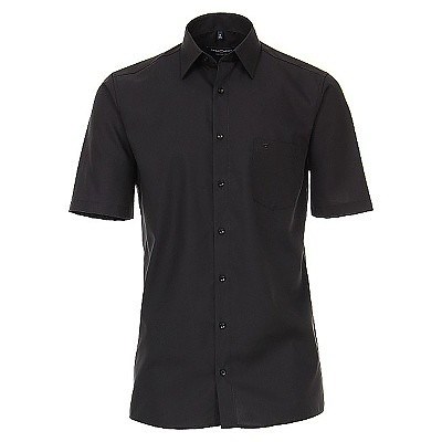 Pánská košile Casa Moda Comfort Fit černá krátký rukáv vel. 48 - 56 (3XL - 7XL)