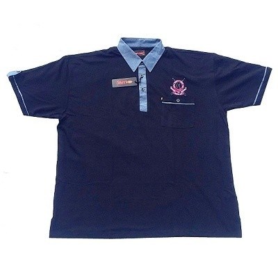 Pánské tričko s límečkem tmavě modré - polokošile krátký rukáv 3XL - 10XL