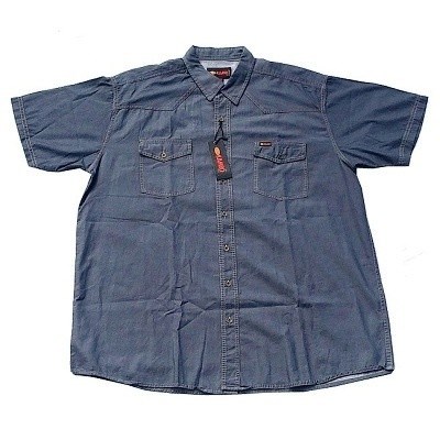 Pánská košile Kamro 22757/222 riflová modro-šedá krátký rukáv 3XL - 10XL