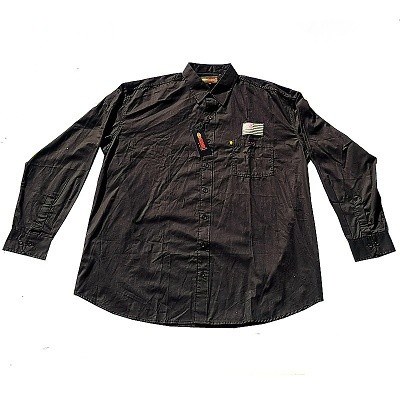 Pánská košile Kamro 23760/284 černá s potiskem na zádech dlouhý rukáv 3XL - 12XL