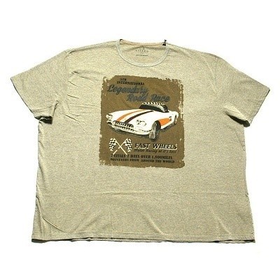 Pánské tričko KITARO s tiskem 7XL - 8XL krátký rukáv khaki