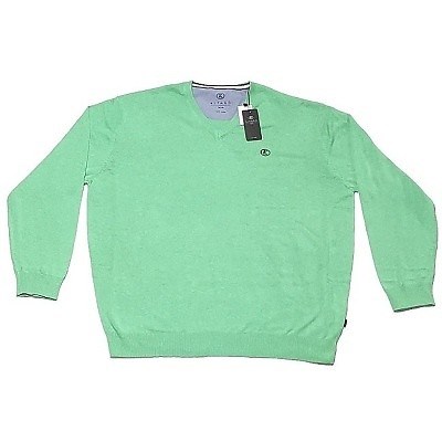 Pánský svetr KITARO zelený výstřih do " V " 4XL - 6XL