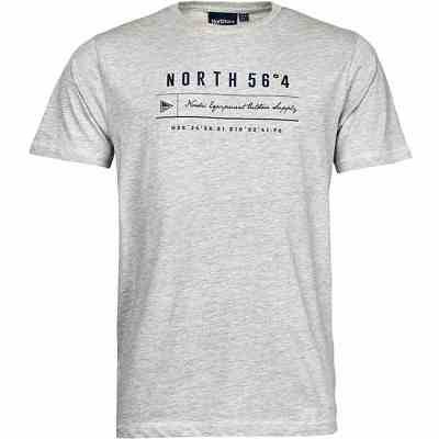 Pánské tričko NORTH 56°4 šedé s potiskem 3XL - 8XL krátký rukáv
