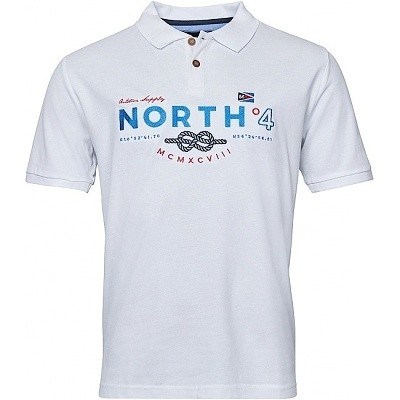 Pánská polokošile - tričko s límečkem bílé NORTH 56°4 8XL - 10XL krátký rukáv