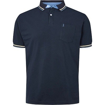 Pánská polokošile - tričko s límečkem tmavě modré NORTH 56°4 5XL - 8XL krátký rukáv