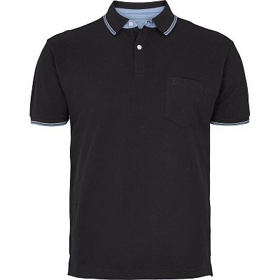 Pánské tričko s límečkem - polokošile NORTH 56°4 černá krátký rukáv 6XL - 8XL