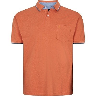 Pánské tričko s límečkem - polokošile NORTH 56°4 cihlová krátký rukáv 6XL - 8XL
