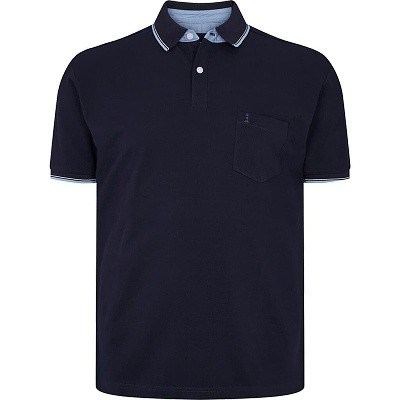 Pánské tričko s límečkem - polokošile NORTH 56°4 tmavě modrá krátký rukáv 6XL - 8XL