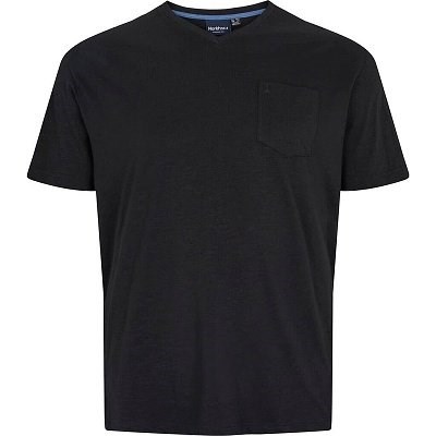 Pánské tričko NORTH 56°4 černé s výstřihem do " V " 6XL - 8XL krátký rukáv