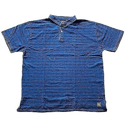 Pánské tričko s límečkem - polokošile NORTH 56°4 tmavě modré s proužkem krátký rukáv 5XL - 6XL