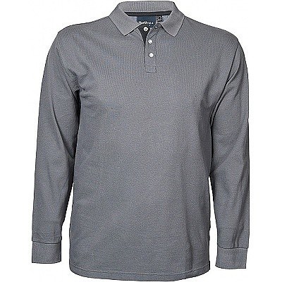 Pánské tričko s límečkem - polokošile tmavě šedá NORTH 56°4 4XL - 8XL dlouhý rukáv