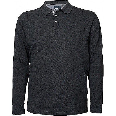 Pánské tričko s límečkem - polokošile černá NORTH 56°4 4XL - 8XL dlouhý rukáv