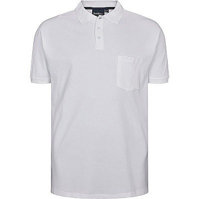 Pánské tričko s límečkem - polokošile bílá NORTH 56°4 krátký rukáv 6XL - 8XL