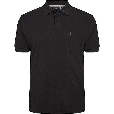Pánské tričko s límečkem - polokošile černá NORTH 56°4 krátký rukáv 6XL - 8XL