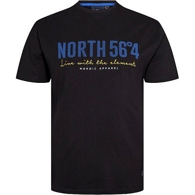 Pánské tričko NORTH 56°4 černé s potiskem NORDIC APPAREL 5XL - 6XL krátký rukáv