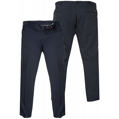 Pánské společenské kalhoty 2XL - 5XL tmavě modré elastické, stretch