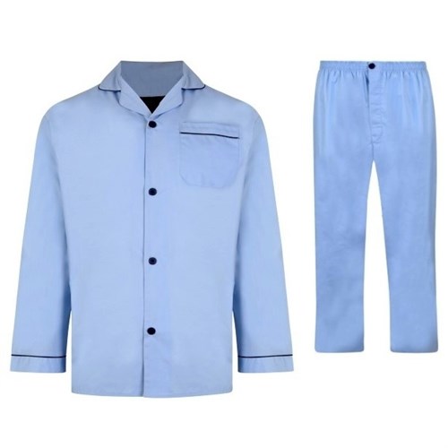 Pánské pyžamo světle modré dlouhý rukáv i nohavice 4XL - 8XL ( UK: 6XL - 10XL ) KBS859