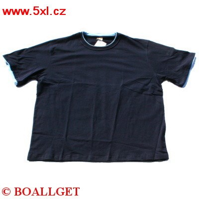 Pánské tričko tmavě modré s všitým světle modrým lemem krátký rukáv