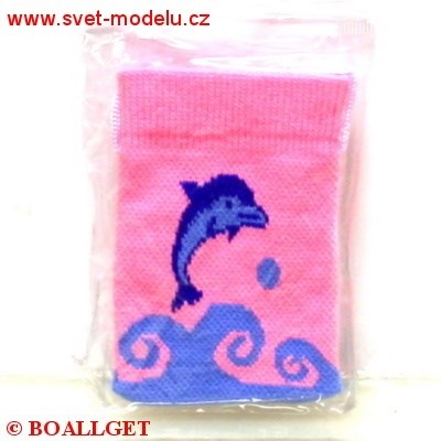 Pouzdro - obal na mobil růžové se vzorem pletené
