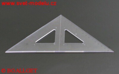Trojúhelník 45/177 s kolmicí transparent