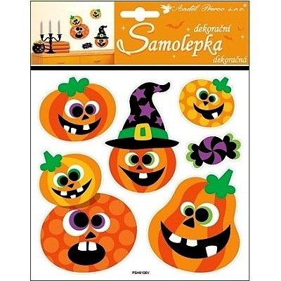 Samolepky na okna Halloween dýně  23 x 18 cm