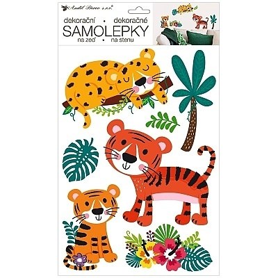 Pokojová dekorace TYGŘI 24 x 42 cm na zeď samolepicí