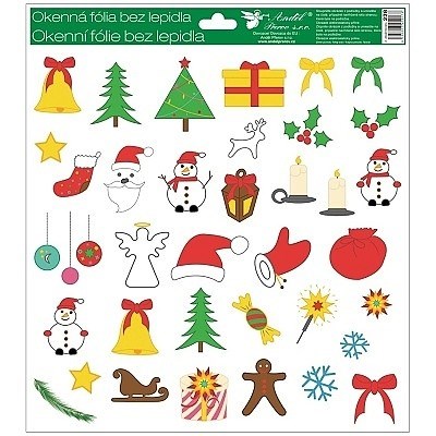 Samolepky vánoce na okna Lucerna  30x33,5