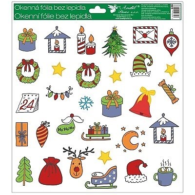 Samolepky vánoce na okna Balíček  30x33,5