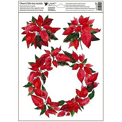 Samolepky vánoce na okna věnec vánoční hvězda 30x42