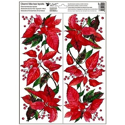 Samolepky vánoce na okna pruhy vánoční hvězda 30x42